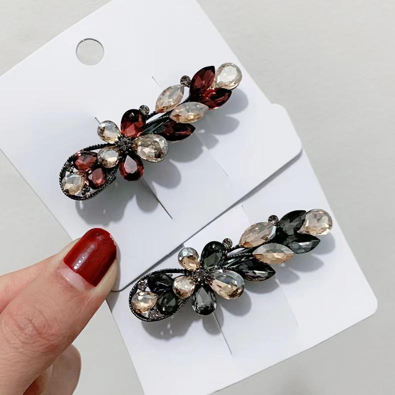 Geometric Rhinestone Crystal Hair Clip - Korean Style Celebrity Trend for Bangs and Straight Hair