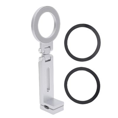 Magnetic Clip On Phone Holder 360 Degree Rotation Cell Phone Holder Universal 1 4 Tripod Mount Aluminum Alloy Foldable