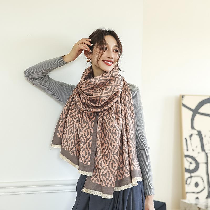 Winter Women's Scarf Luxury Design Double Sided Cashmere Feel Scarf Warm Scarf Shawl