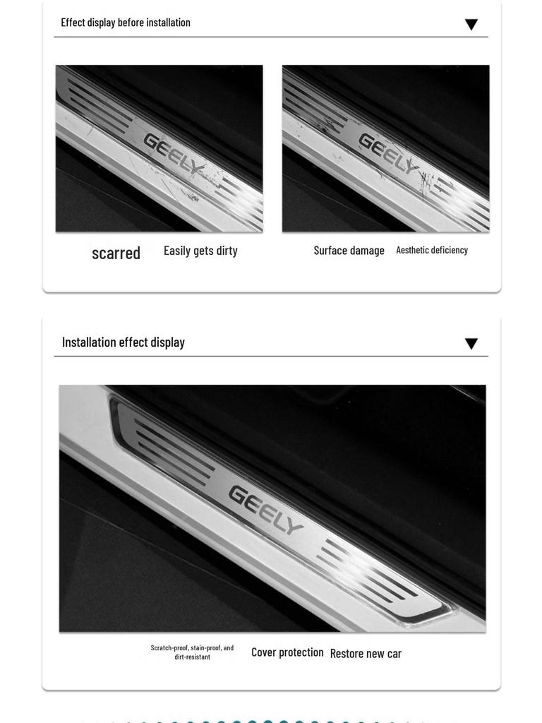 Geely Xingyue/Xingyue L/S Vítací pedál TPU Ochranná fólie Proti poškrábání Prahová lišta Dveří Průhledný kryt