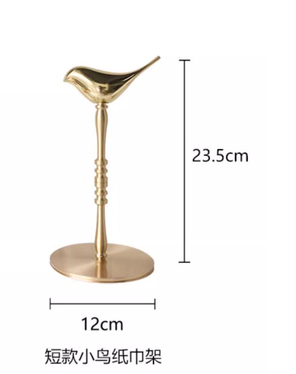 Golden Bird Vertical Tissue Holder Kitchen Storage Roll Holder Table Napkin Storage Rack Modern Home Decor Crafts Brass Material