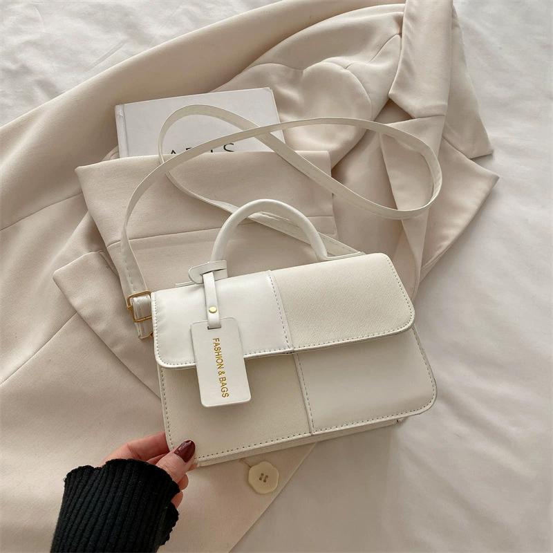 Women's Patchwork PU Leather Handbag, Trendy Versatile Crossbody Shoulder Bag for Daily Commute, Perfect Gift for Her