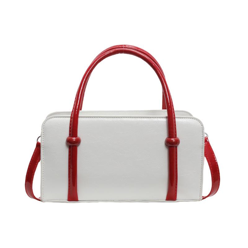 Texture fashionable contrasting color handbag women's new fashionable simple shoulder oblique span bag small square bag tide