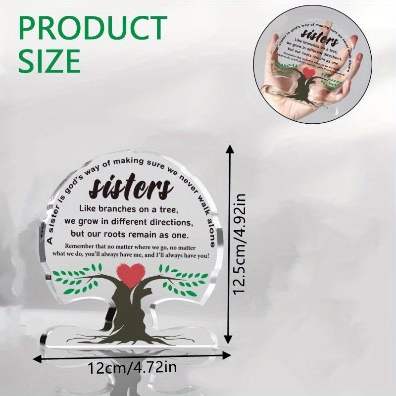 Birthday Gift from Sister To Sister Brother To Sister Friendship Gift; Acrylic Tree-shaped Desktop Sign Home Decor.