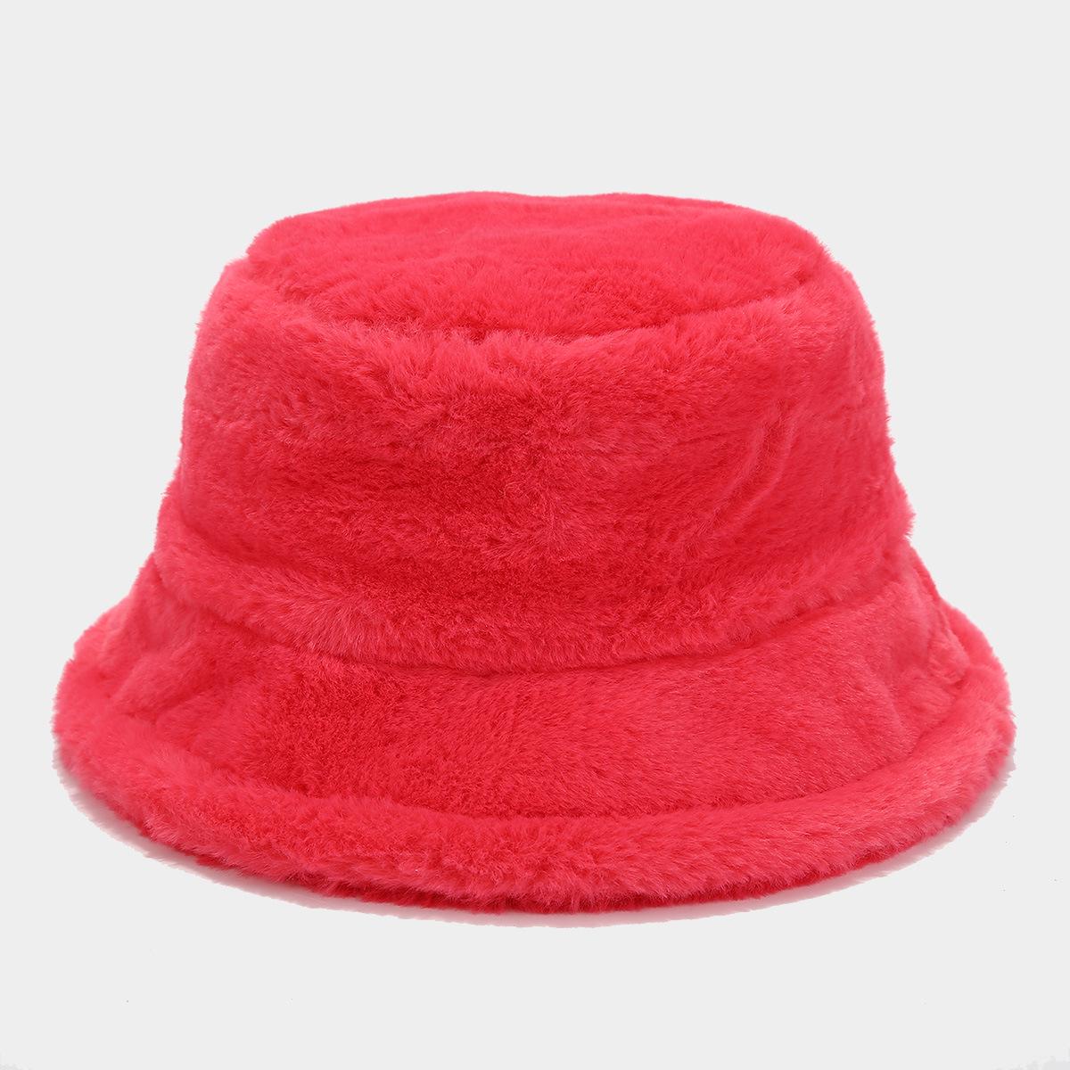 

Minimalist Faux Rabbit Fur Fisherman Bucket Hat - Autumn/Winter Outdoor Warm Plush Design One Size