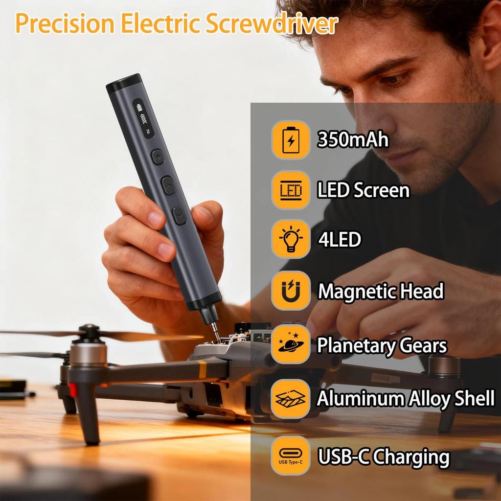 Rechargeable Portableelectricscrewdriverscrew Set Toolprecisionelectric Screwdriverrechargeablehousehold Electric Screwdriver