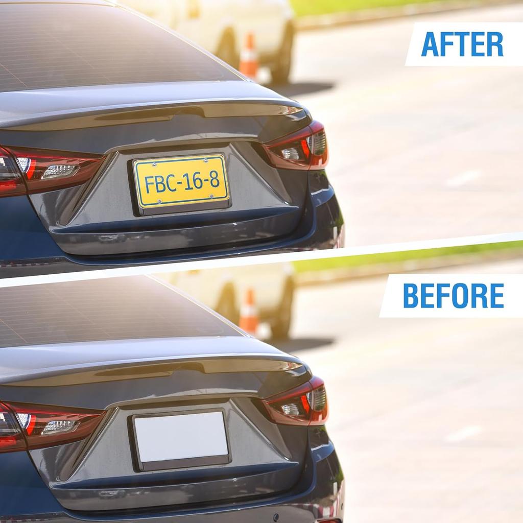 2 Pack Clear License Plate Covers Unbreakable License Plate Protector Clear Flat Cover Frame Shields With Screws