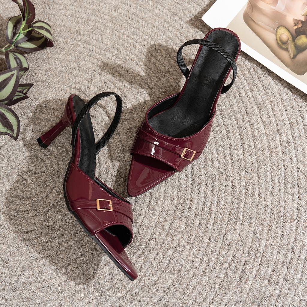 2025 New Pointed Toe Sexy Mid Heels Party Sandals Women Gladiator Sexy Sandals Designer Summer Brand Pumps Dress Sandals Women