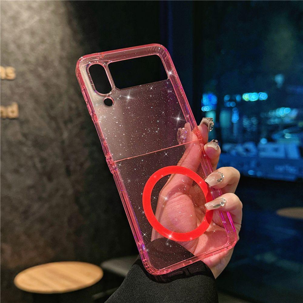 Applicable To Zflip5 Mobile Phone Case Folding and Colorful Samsung Galaxy Zflip4 Transparent Shell Gradient Magnetic Case