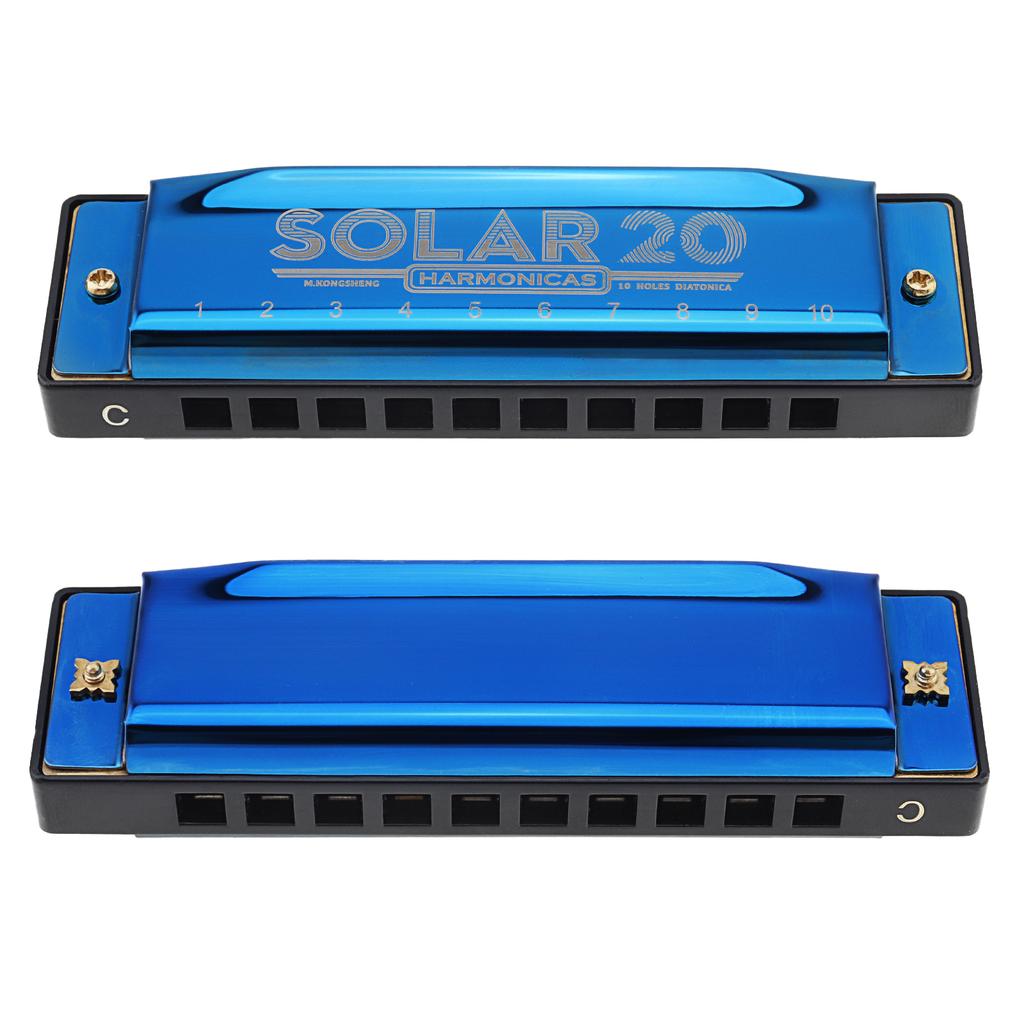 10 Holes KeyC Blues Harmonica Beginner Durabled Mouth Organ 20 Tunes Blue Musical Gifts
