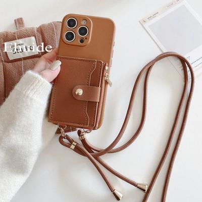 Portemonnee Riem Hoesje voor iPhone 16 15 16Pro Max 11 12 13 14 Plus X XR XS Max Kaartsleuven Crossbody Lanyard PU Leer Siliconen Cover