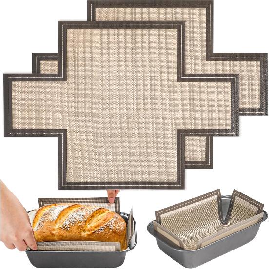 Silicone Bread Loaf Pan Liner, 2 Pack Reble Silicone Bread Sling Loaf Pan Lifters for 9x5  or 1.5lb Loaf Pans, Nonstick Dough Transfer Tool for