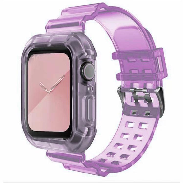 Transparent Glacier Replacement Strap with Integrated Protective Case for Apple Watch Series 7/SE/6