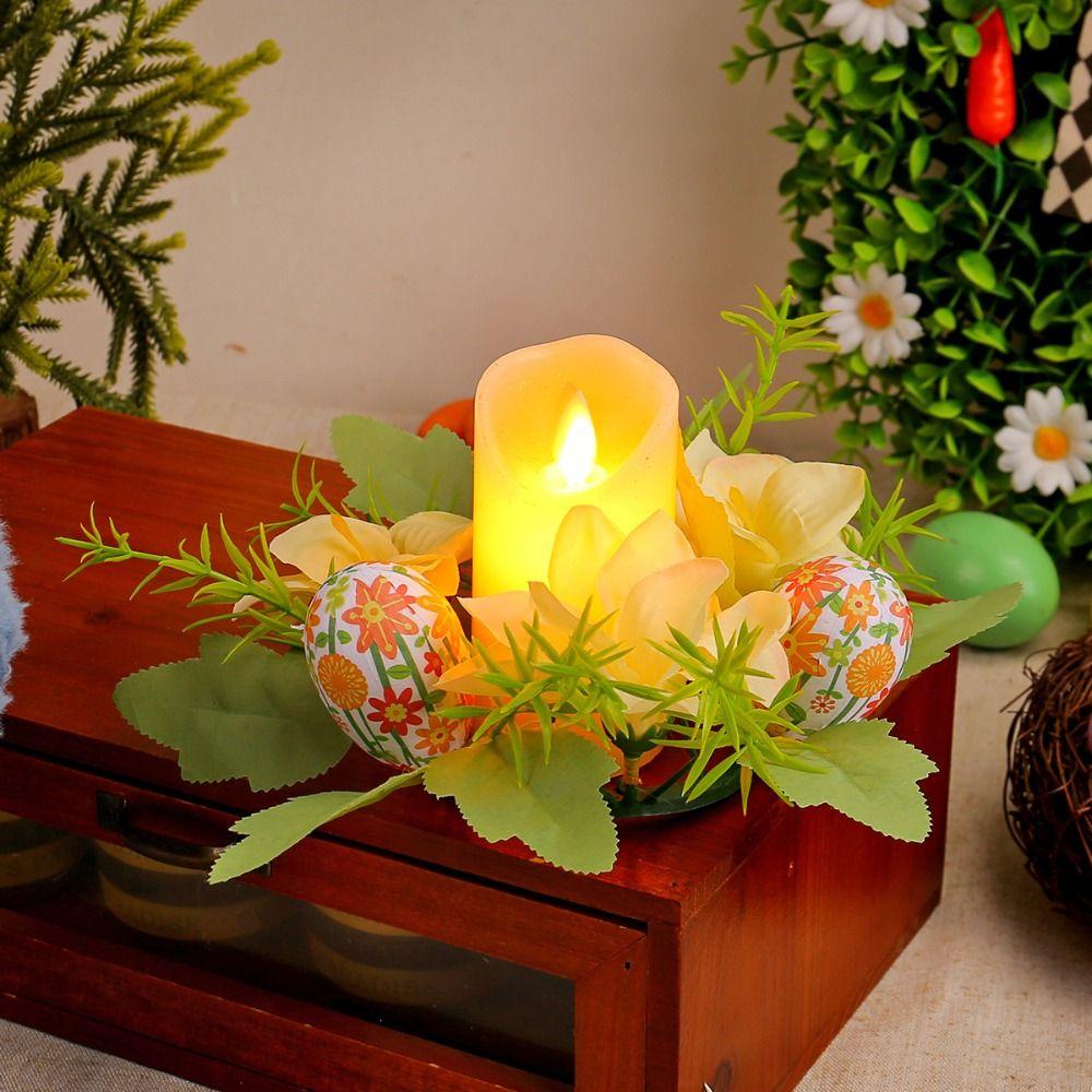 DIY Kranz Osterei Kerzenhalter Handgemacht Frohe Ostern Dekorationen Gastgeschenke