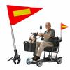 Clamp On Safety Warning Flag Telescopic Flagpole Golf Cart Flag  Wheelchair