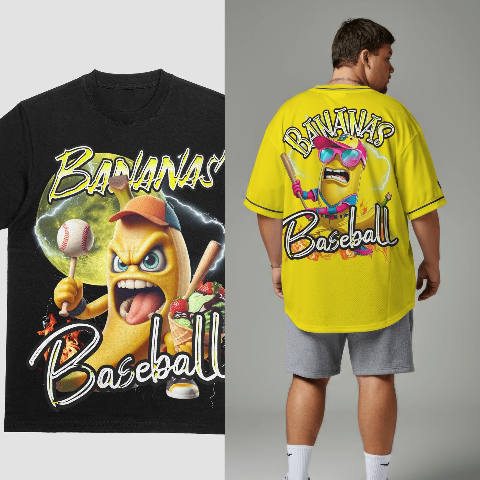 Banana Baseball PNG: Retro Savannah Game Day Shirt Design Bundle 3XL