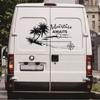 Stripes Graphics (Two side)+Back Body Coconut Tree Style  Vinyl Graphics Kit Decals Car Stickers for  Caravan Travel Trailer Camper Van