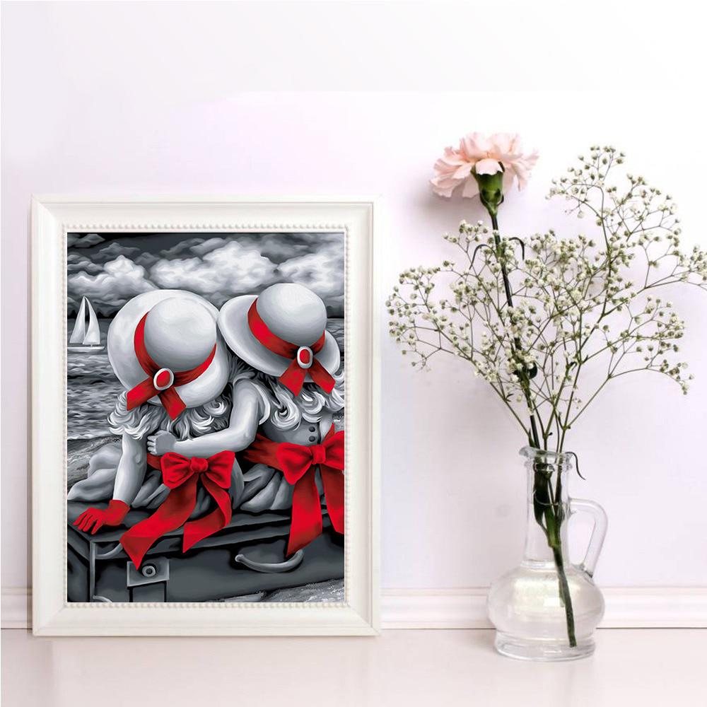 DIY Diamond Painting Full Drill Girl Picture Of Rhinestones Embroidery Portrait Decor