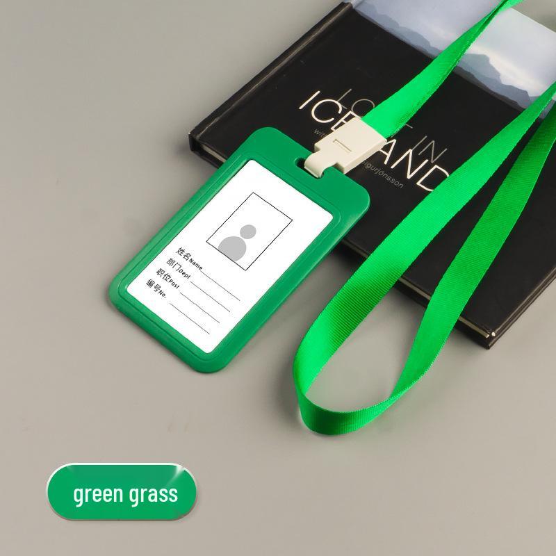 UV Color Team ID Card Holder with Sliding Cover and Lanyard for Work Badges