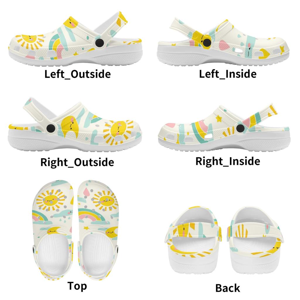 Allover Printed EVA Casual Clogs Men Women Soft Sole Easy Clean Lightweight Slip On Sandals Slippers Summer Daily Leisure Shoes