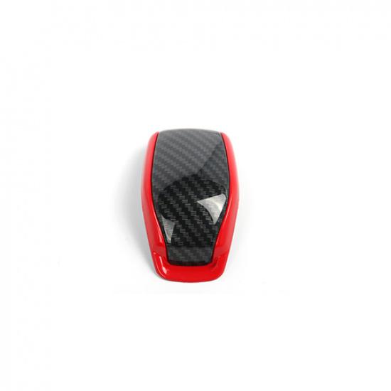 Red&Carbon fiber Gear Shift Knob Cover Trim 1pcs For Toyota RAV4 -2025