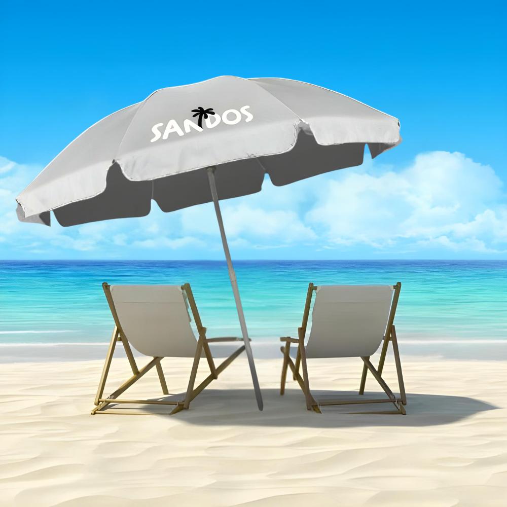 Beach umbrella with UV filter - gray