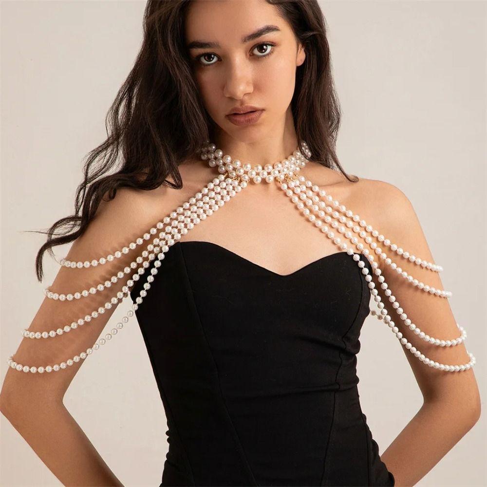 Round Bead Body Chain Jewelry Handmade Jewelry Bridal Tassel Necklace  Bridal Accessories