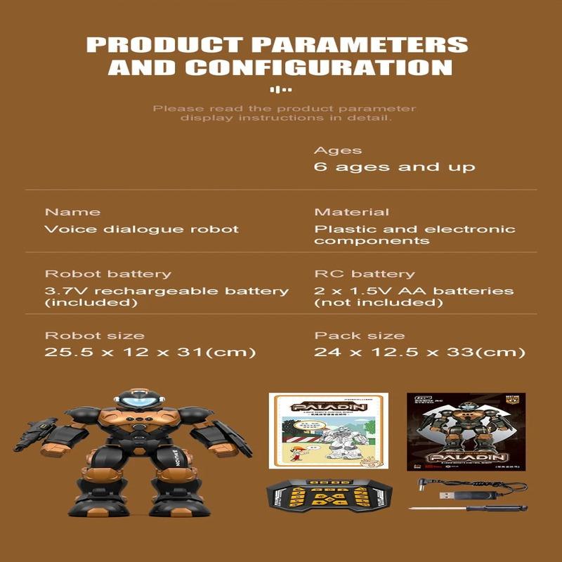 Nouă telecomandă inteligentă cu dialog vocal cu telecomandă Robot jucărie de programare Control vocal mod dublu telecomandă cu gesturi Model electric Jucărie Cadou băiat