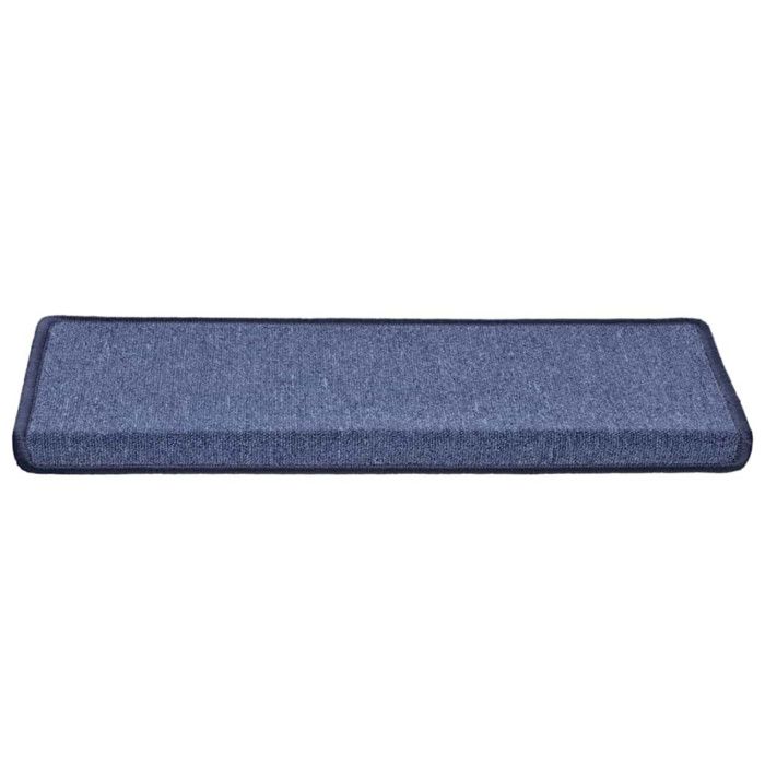 VidaXL Tapis d'escalier 30 pièces 65 x 21 x 4 cm Bleu Bord rectangulaire 3365772