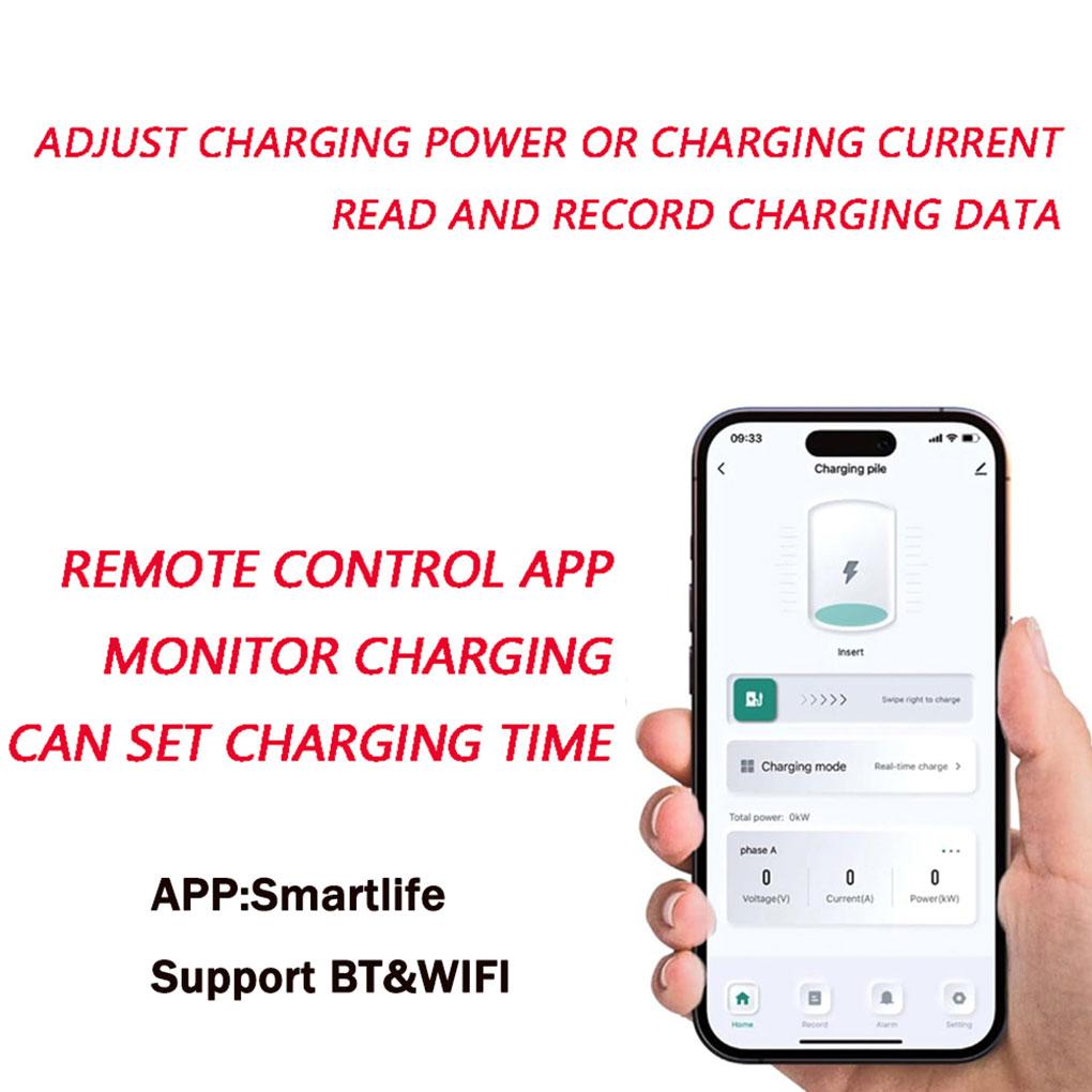 Type 2 EV Charger 250V With BTWIFI APP Control Fast Charging Portable Electric Vehicle Charger With 5M Cable Portable Electric Vehicle/PHEV 5M Cable