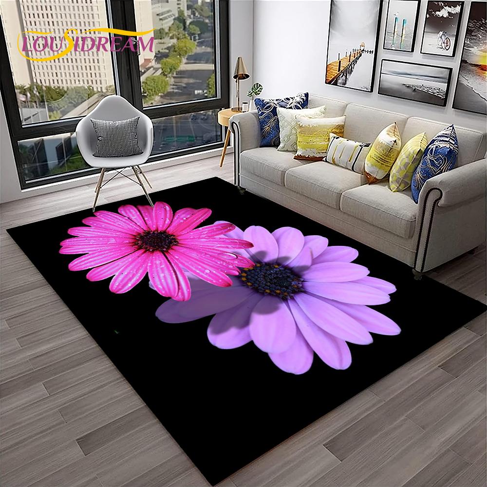 Daisy Nordic Sun Flowers  Carpet Rug for Home Living Room Bedroom Sofa Doormat Decor,kids Play Area Rug Floor Mat