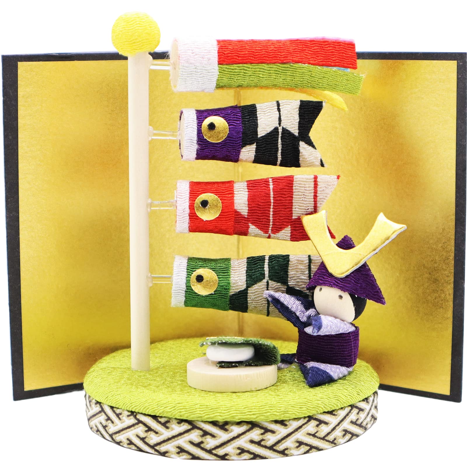 

Maruzen May Doll Figurine, Seasonal Calendar, Carp Streamer, Approx. 11.5 x 12 x 12cm, Gold