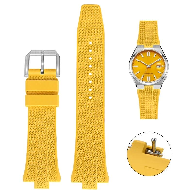 

9mm Fluoro Rubber Strap for Citizen NJ0150 NJ0151 ME Color Series FKM Convex End Quick Release Sport Watch Band Wrist Bracelet 9mm жовтий