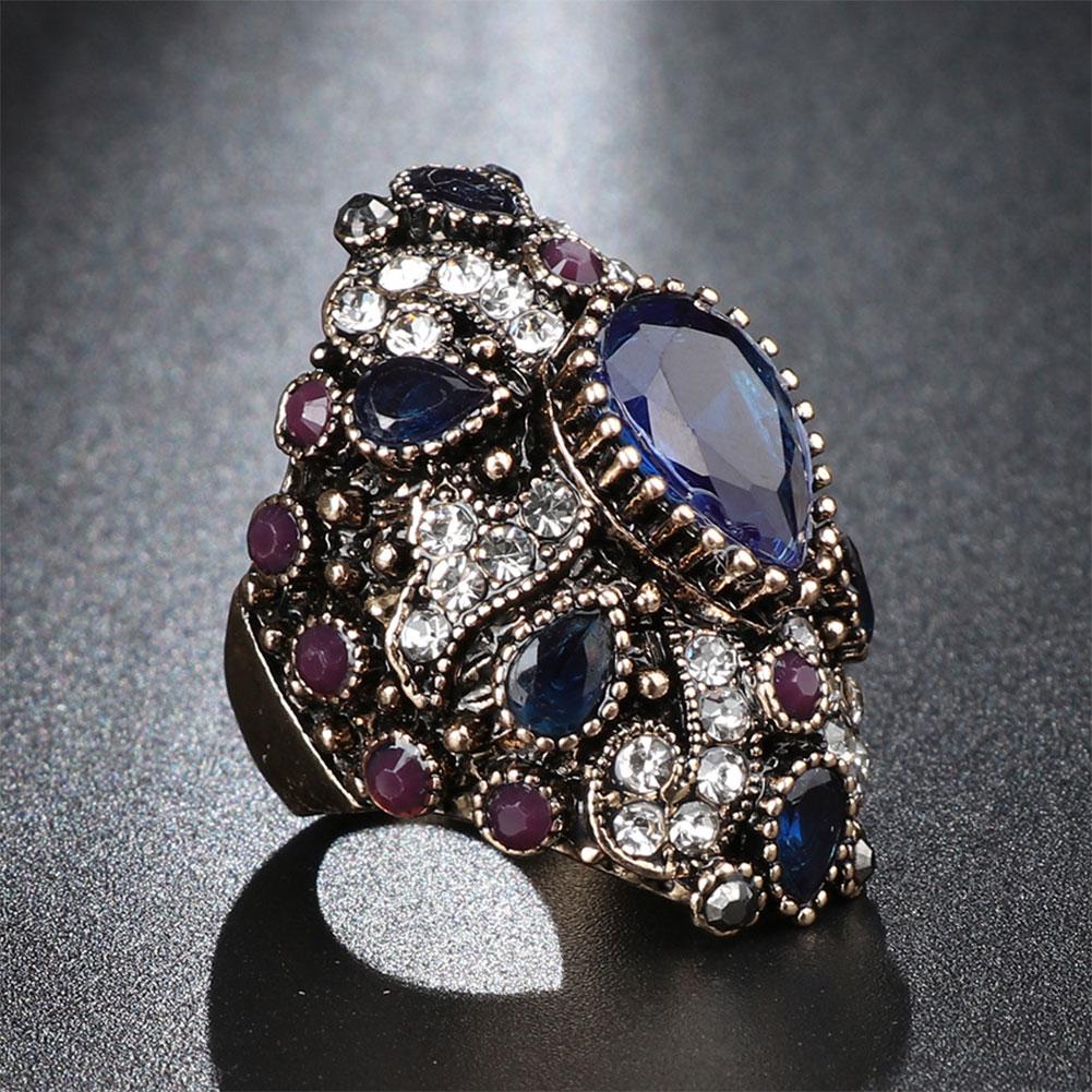 Fashion Shiny Rhinestone Punk Women Finger Ring Statement Jewelry Party Gift