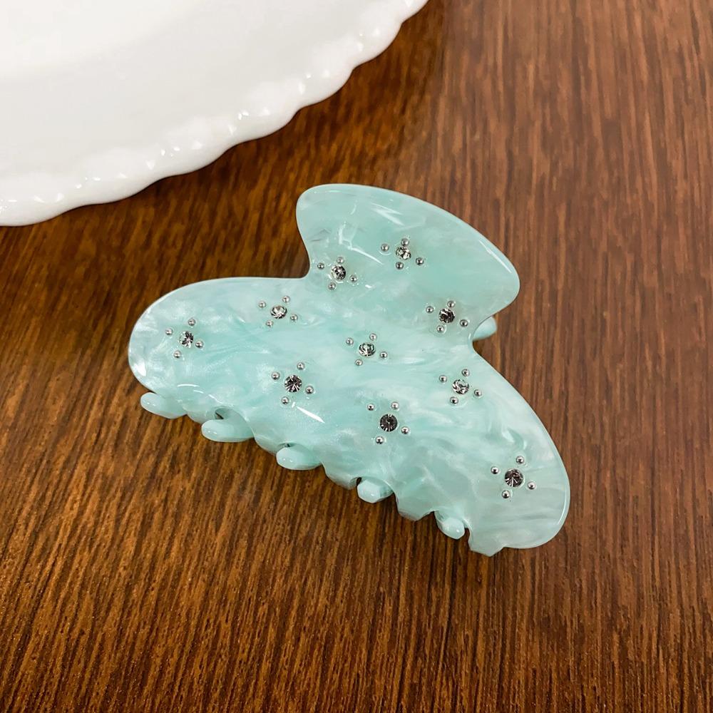 Rhinestone Transparent Acetate Hair Claw Butterfly Rhinestone Hair Claw  Streetwear
