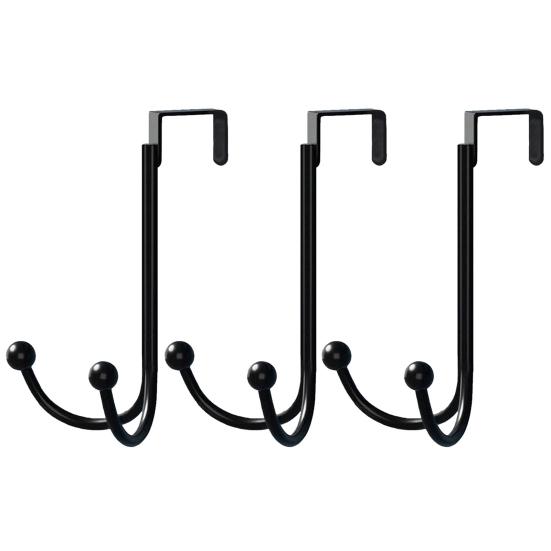 

3 крючка для рождественского венка над дверью из нержавеющего металла с двумя крючками для одежды, головных уборов, более компактное решение для хранения L