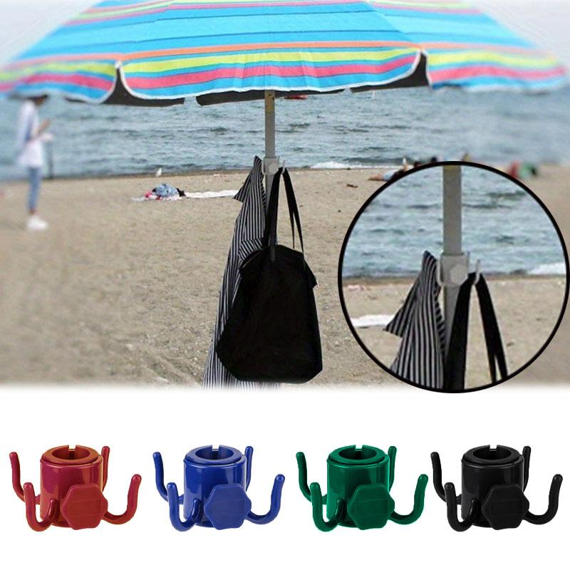 Beach Umbrella Hook Hanging Camping Trip Four Corner Beach Umbrella Hook Clasp for Towels Bags Hats Tent Accessories Tent Hook
