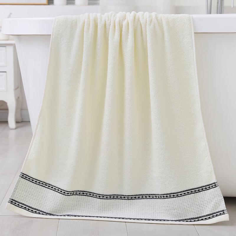 Large Absorbent Pure Cotton Bath Towel - Hotel Quality, Custom Embroidered Logo Available 70x140cm белый