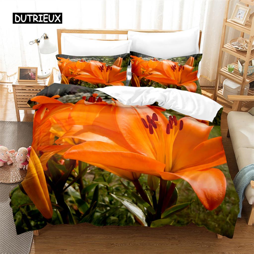 Yellow Flowers Queen Size Sleep Bedding Collection Bed Cover Collection Bedding Digital Printing Bed Linen King Size Size Bed Cover Collection Bedding