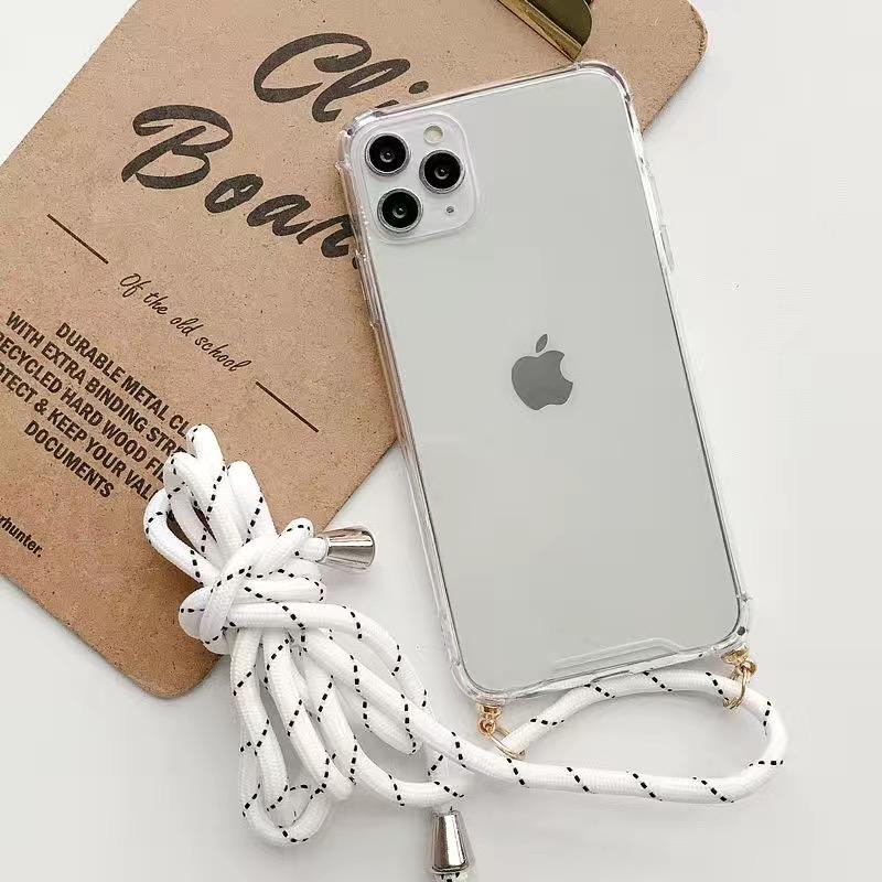 Necklace Crossbody Lanyard With Strap Case For Vivo V40 Pro V40 SE V40 Lite Shockproof Transparent Soft Cord Phone Cover Fundas