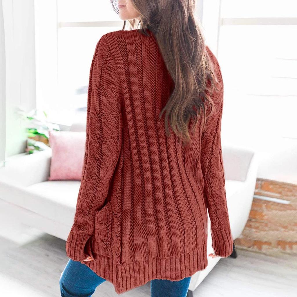 Autumn/Winter V-Neck Cardigan Sweater for Women - Single-Breasted Long Sleeve Knitwear Coat