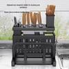 Wall-Mounted Carbon Steel Kitchen Knife & Chopstick Holder