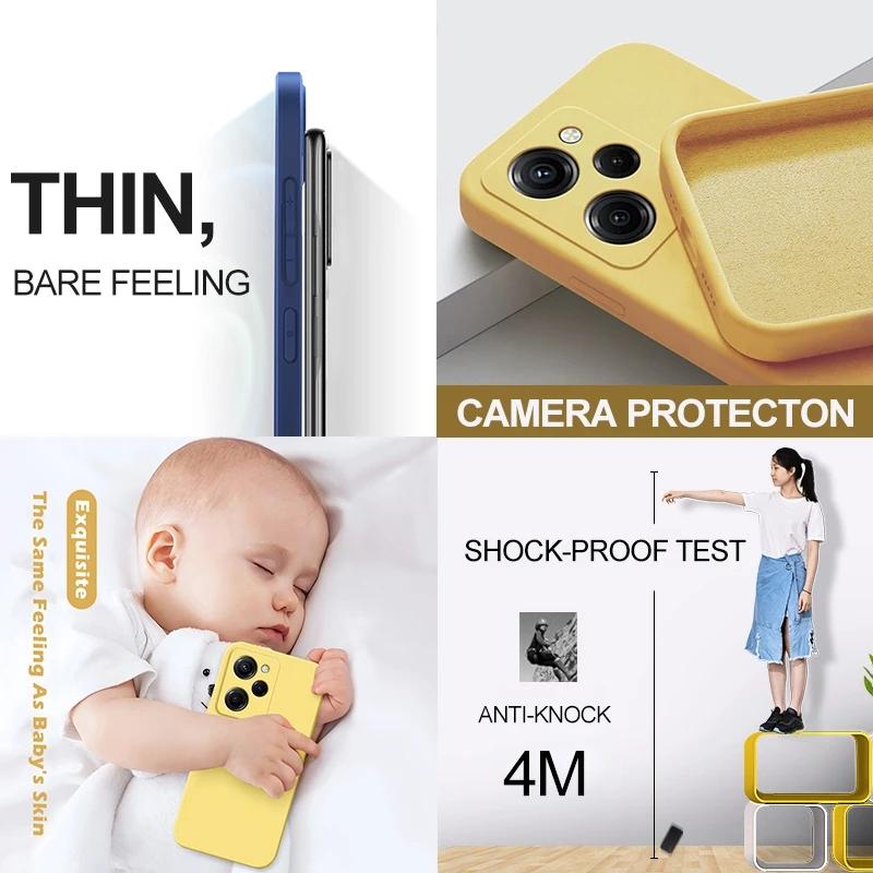 Poco X5 X 5 Pocox5 Pro Case Original Square Liquid Silicone Phone Cases For Xiaomi Poco X3 Pro X5 Poco x5 Pro 5G Soft Case Cover
