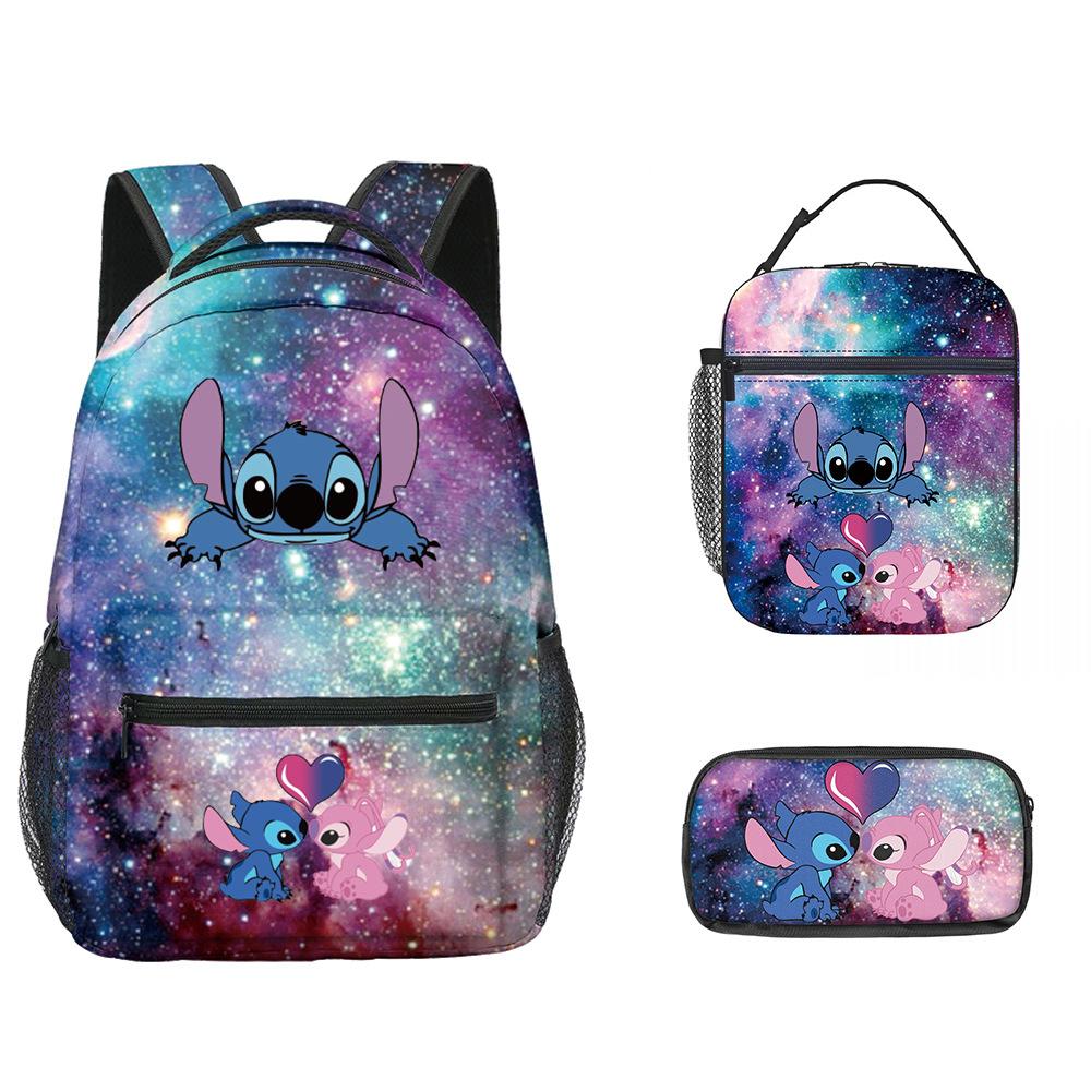 Children'S School Bag, Primary And Secondary School Students Backpack, Children'S Meal Bag, Cartoon Pencil Case Three-Piece Set