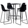 Day and Night - Day and Night High Table and Stools Set 5 Pieces Black Plastic