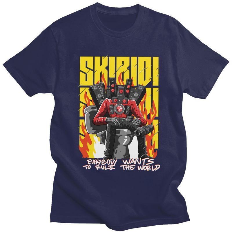 Custom Hot Game Titan Speakerman Skibidi Toilet T Shirt Men ShortSleeve Tshirt Casual Tee Pure Cotton Slim Fit Tshirts Merch