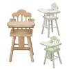 Simulation Stool Convenient to Store Simulated Wood Dollhouse High Chair Model for 1/12 Doll House