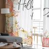 Thanksgiving Pumpkin Flowers Sheer Curtains For Living Room Bedroom Tulle Curtain For Kitchen Voile Curtain Blind Panels