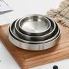New 304 Stainless Steel Dish Plate Kitchen Flat Bottom Seasoning Bowl Thickened Dinner Plate Restaurant Tableware