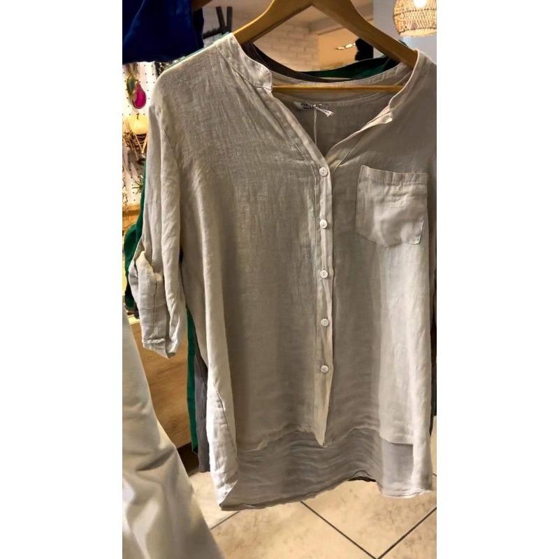 

Женская повседневная рубашка с длинными рукавами и застежкой на пуговицы, плиссированная, для осени и зимы Блузки и рубашки XXXL хаки